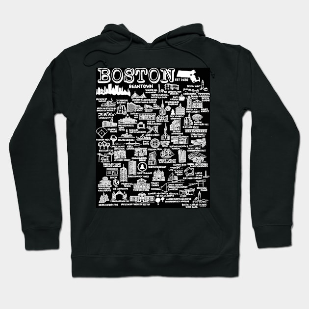 Boston Map Hoodie by fiberandgloss